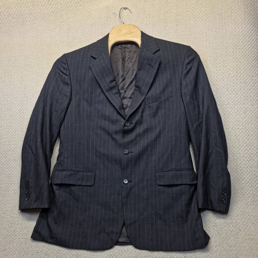 Vintage Brooks Brothers Brooksease Makers Blazer Mens 44 USA Made Wool Pinstripe